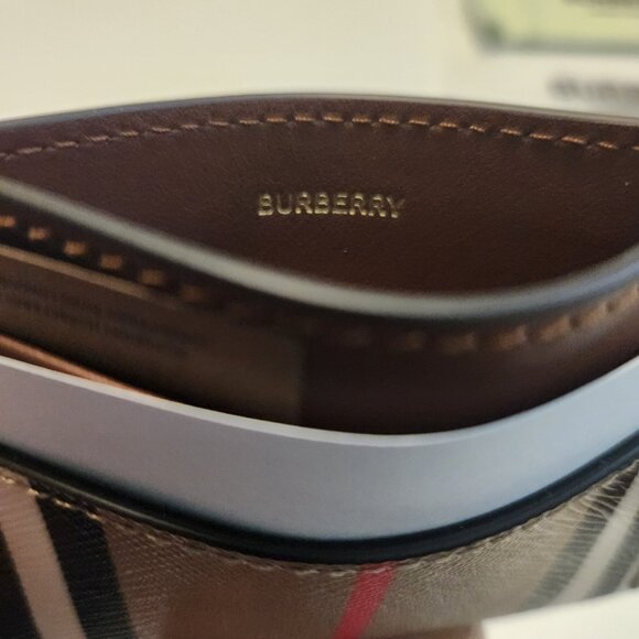 Burberry Sandon Icon Stripe Beige Tan Card Holder | Men's Gift | Unisex - Picture 4 of 8